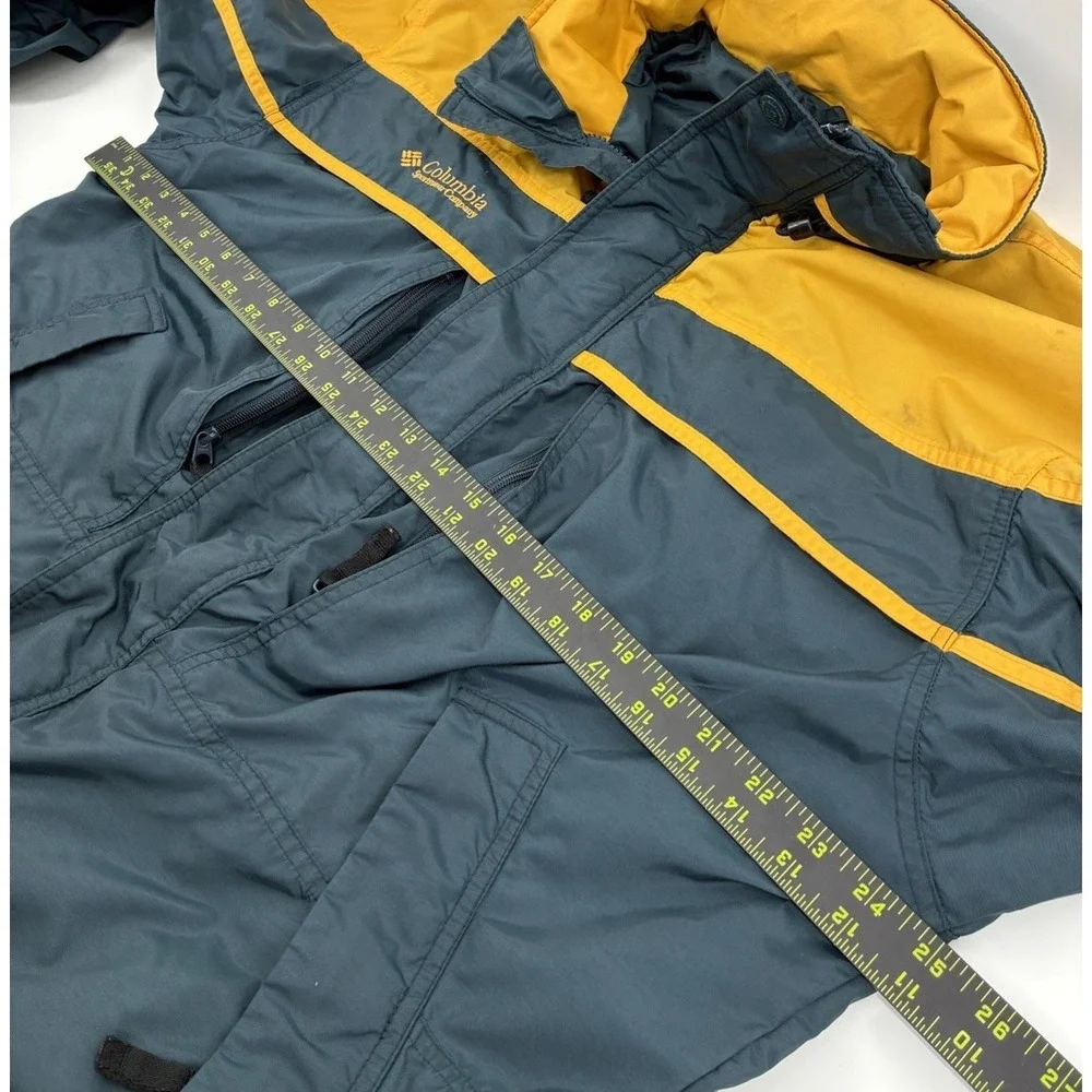 Vintage Columbia Sportswear Men's Large Insulated Jacket Teal Yellow Logan Pass